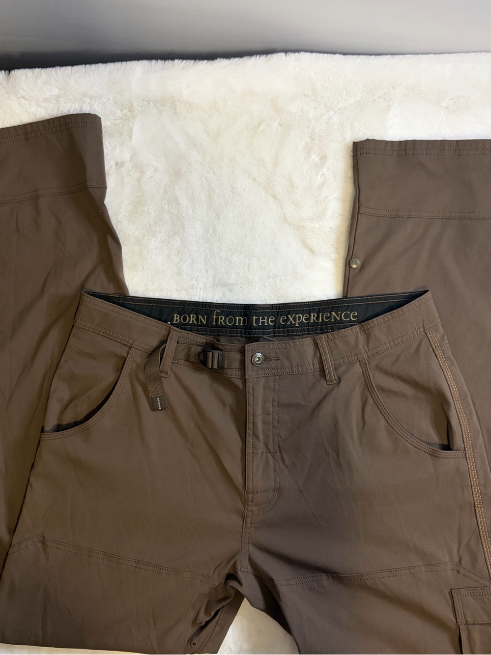 prAna Men’s Convertible Hiking Pants 36x34 Brown Gray Nylon Cargo